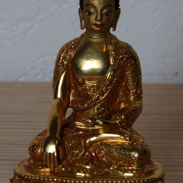 Aksobhya vollvergoldete Kupferstatue 7,5cm